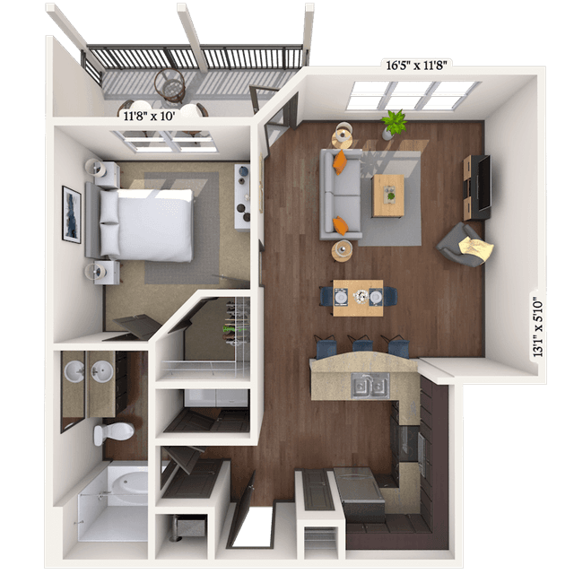 Floorplan image of unit 7206