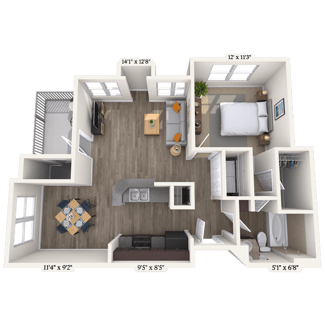Floorplan image of unit 010107