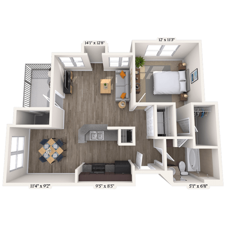 Floorplan image of unit 010907