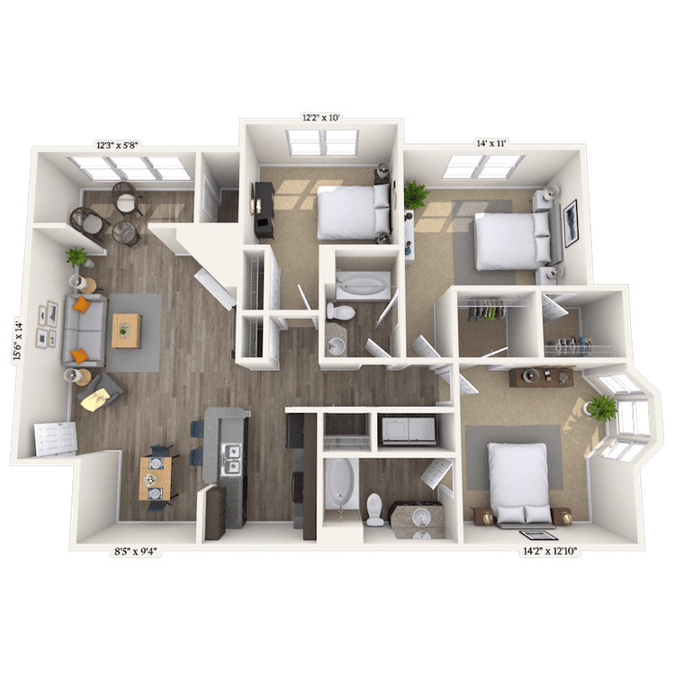Floorplan image of unit 011004