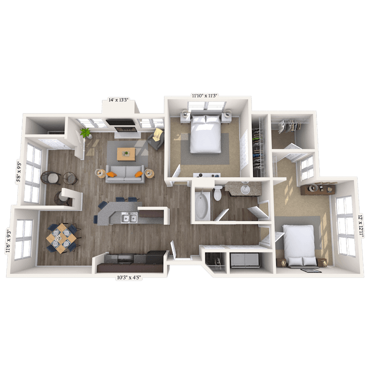 Floorplan image of unit 011109