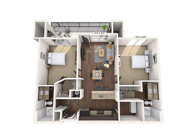 Floorplan image of unit II 2-1306