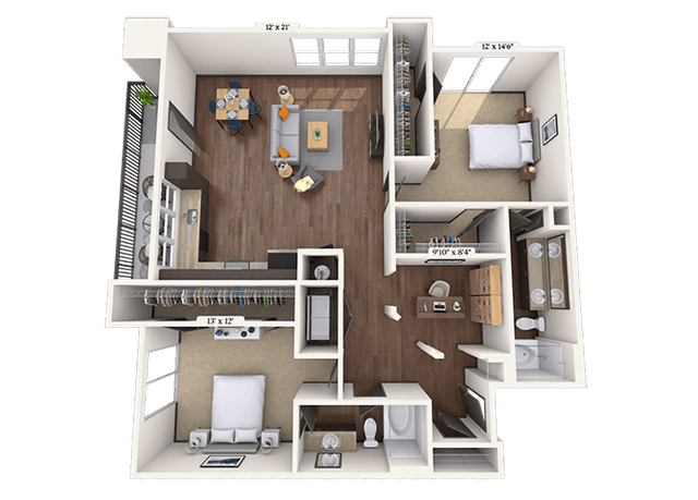 Floorplan image of unit II 2-1220