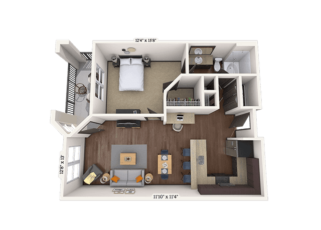 Floorplan image of unit 2-2302