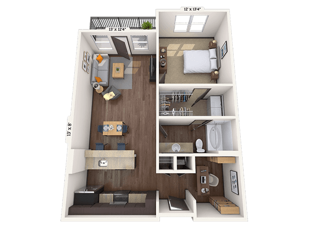 Floorplan image of unit II 8-221