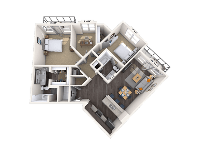 Floorplan image of unit II 8-219