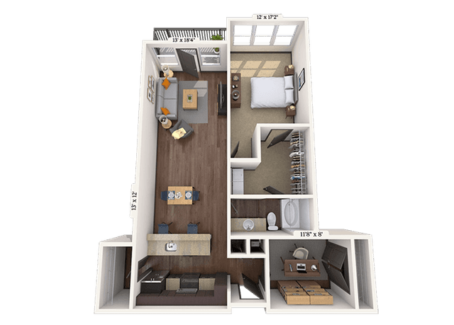 Floorplan image of unit II 8-212
