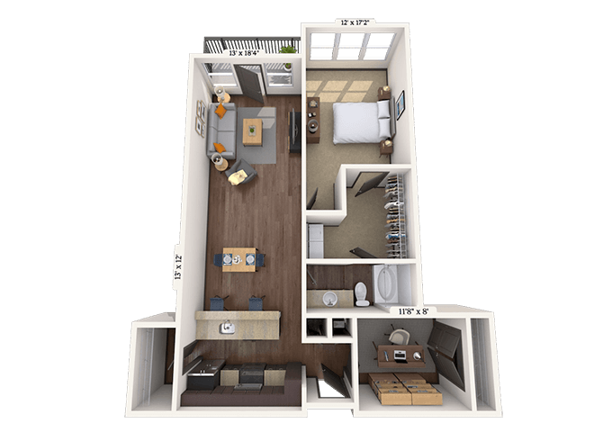 Floorplan image of unit II 8-412