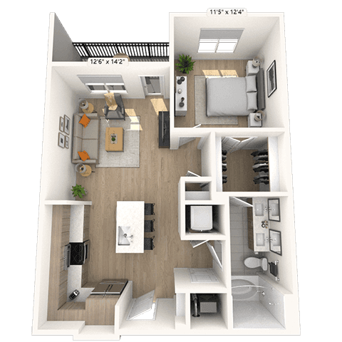 Floorplan image of unit 3417