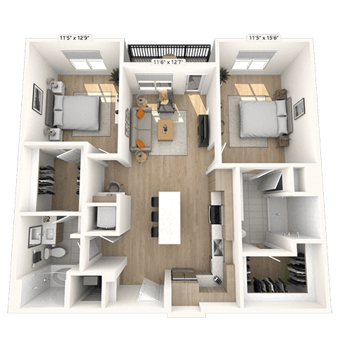 Floorplan image of unit 3223