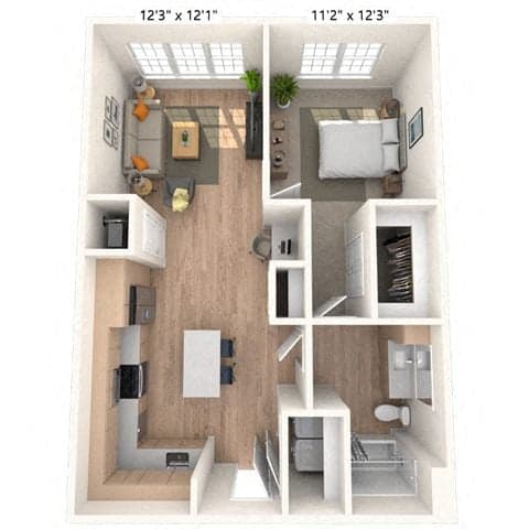 Floorplan image of unit 3017