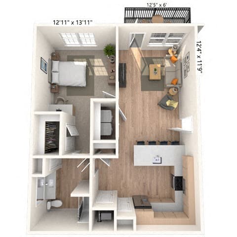 Floorplan image of unit 5105