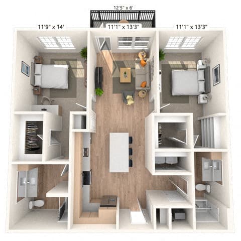 Floorplan image of unit 1308