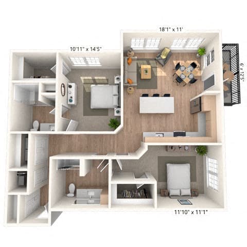 Floorplan image of unit 2116