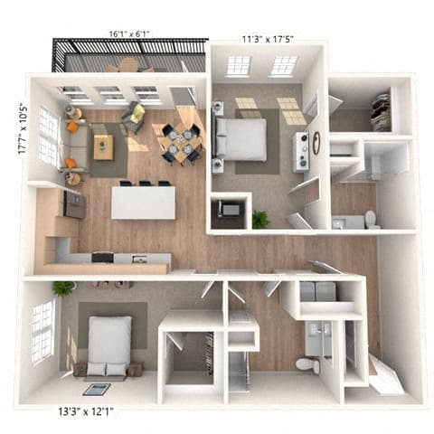 Floorplan image of unit 2310