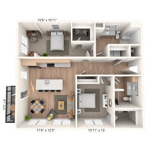 Floorplan image of unit 4312