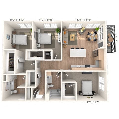 Floorplan image of unit 2115