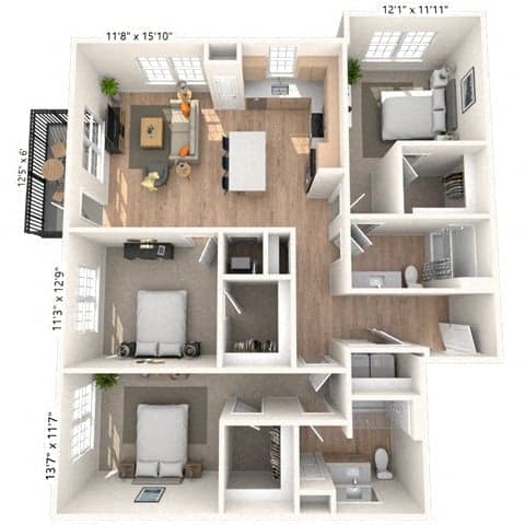 Floorplan image of unit 3110