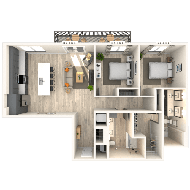 Floorplan image of unit 4021