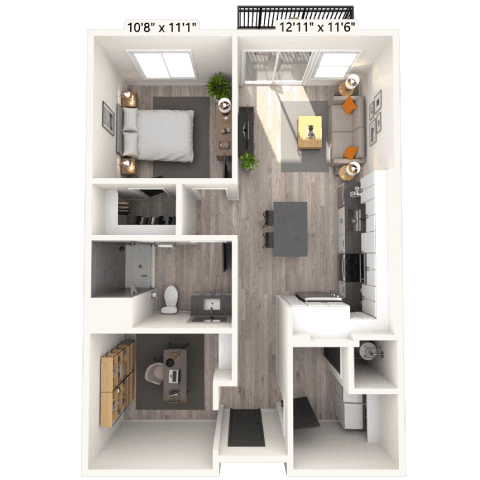 Floorplan image of unit 1307