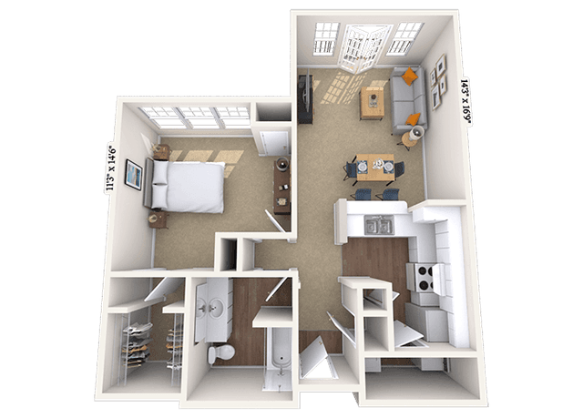 Floorplan image of unit 329