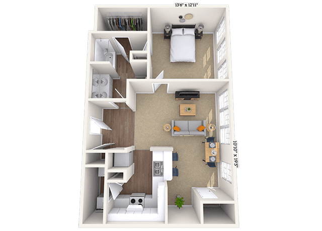 Floorplan image of unit 1045