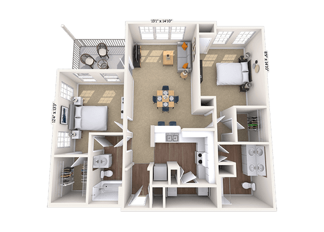 Floorplan image of unit 405