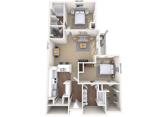 Floorplan image of unit 1220