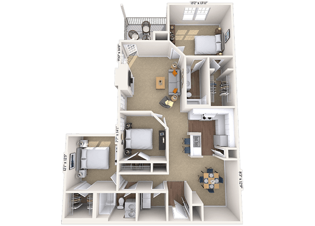 Floorplan image of unit 318