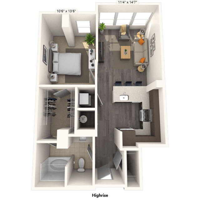 Floorplan image of unit 2614