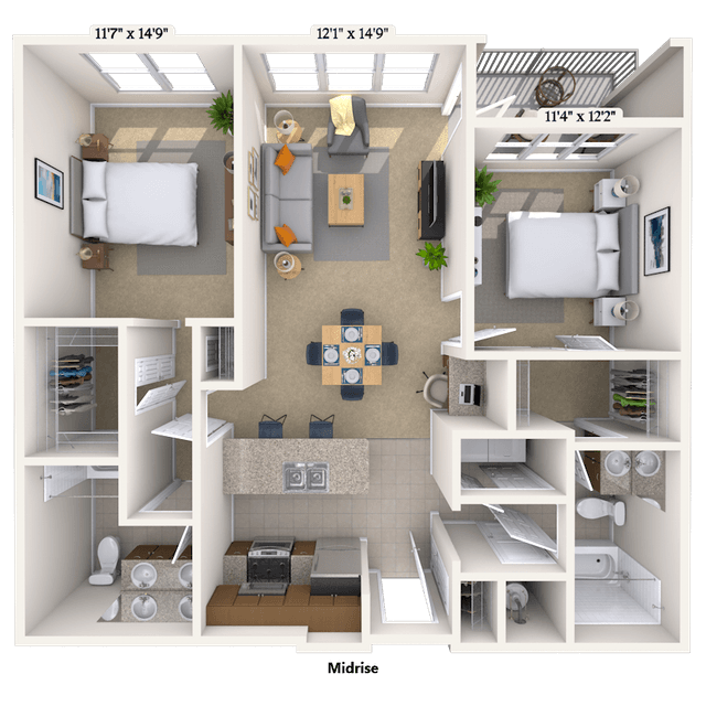 Floorplan image of unit 740