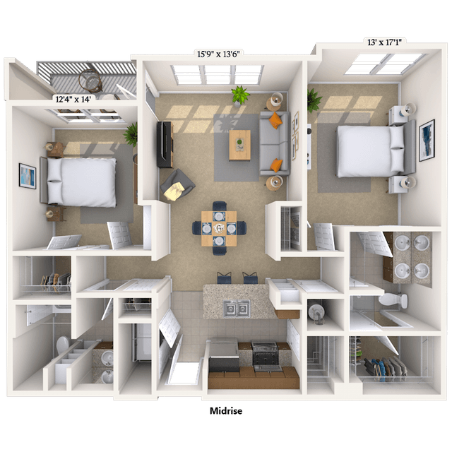 Floorplan image of unit 546
