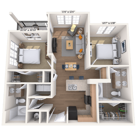 Floorplan image of unit 17306