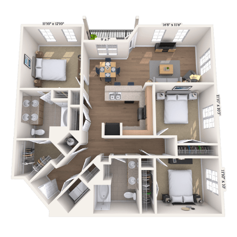 Floorplan image of unit 20012