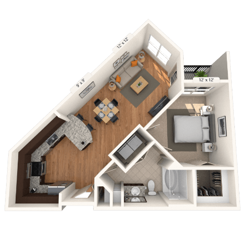 Floorplan image of unit 3102