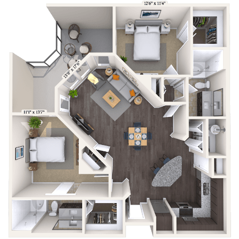 Floorplan image of unit 232