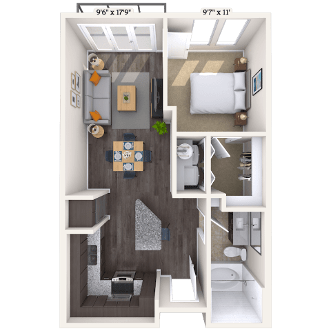 Floorplan image of unit 519
