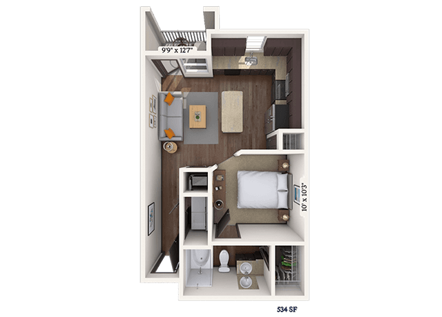 Floorplan image of unit II 11101