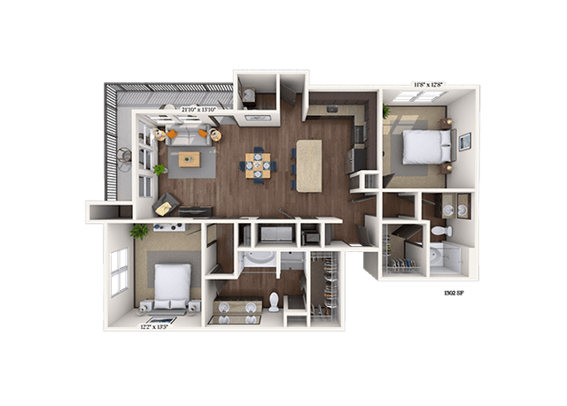 Floorplan image of unit II 11421