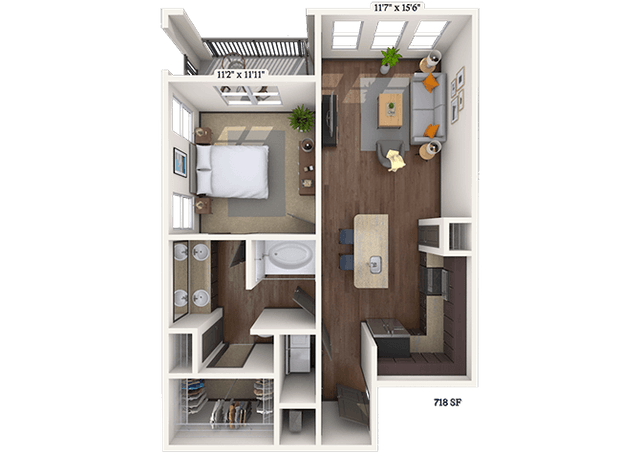 Floorplan image of unit II 13318