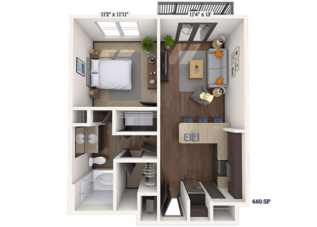 Floorplan image of unit 1417
