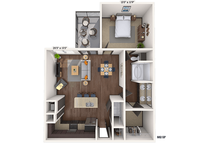 Floorplan image of unit 4117