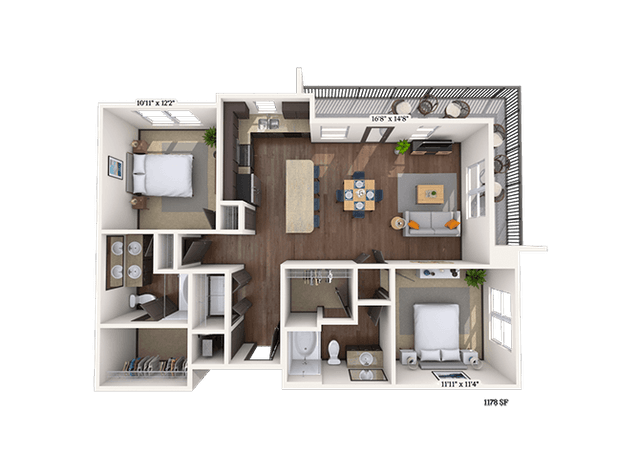 Floorplan image of unit 3301
