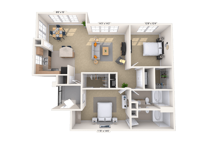 Floorplan image of unit 141418