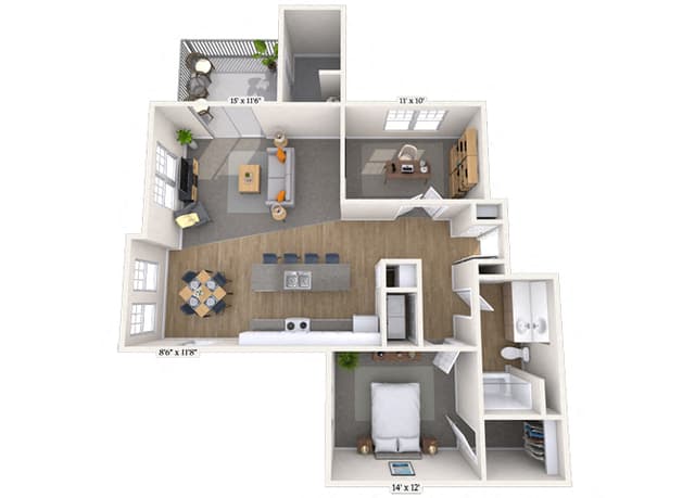 Floorplan image of unit 1279