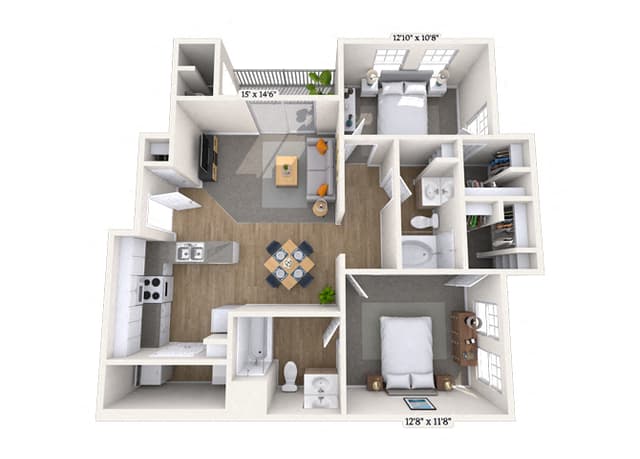 Floorplan image of unit 2166