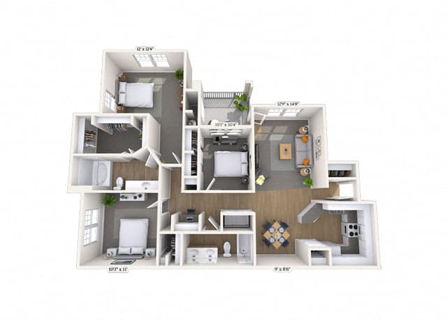 Floorplan image of unit 1257