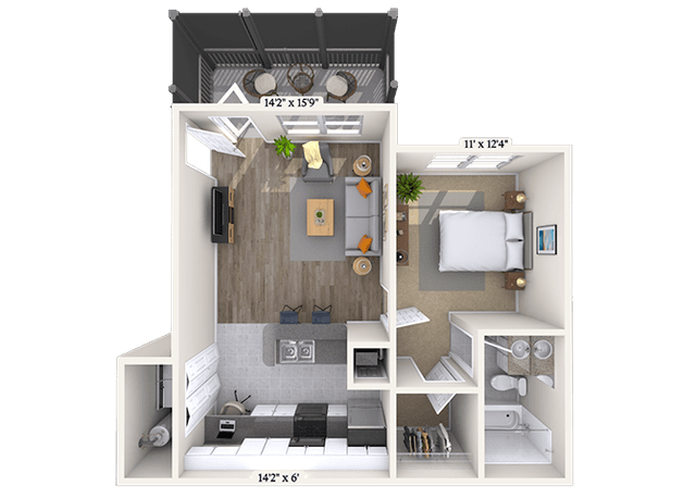 Floorplan image of unit 017-204
