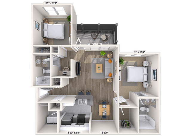 Floorplan image of unit 0120-206