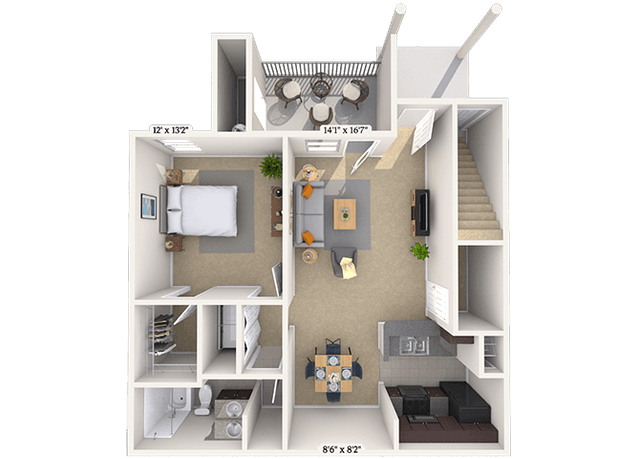 Floorplan image of unit 014708